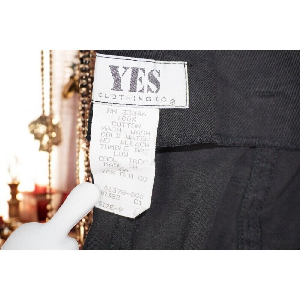 Vintage YES Clothing Co. High-Waisted Black Denim Midi Skirt - Made in USA -9 - Picture 8 of 13